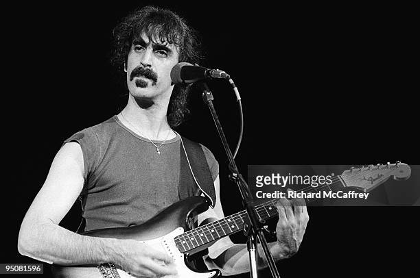 Frank Zappa performs live at The Winterland Ballroom in 1976 in San Francisco, California.