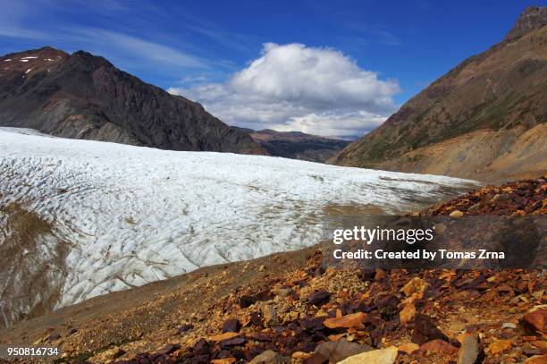 rugged landscape above the túnel glacier - túnel stock pictures, royalty-free photos & images