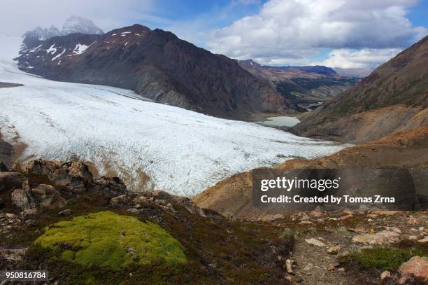 rugged landscape above the túnel glacier - túnel stock pictures, royalty-free photos & images