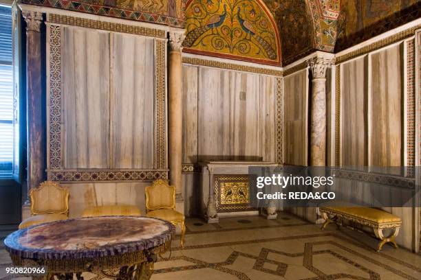 The Palatine Chapel, Cappella Palatina, Basilica Santo Pietro Apostolo, Palermo, Sicily, Italy, Europe.