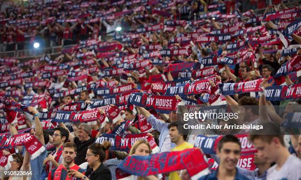 Crowd ready for the Turkish Airlines Euroleague Play Offs Game 3 between Kirolbet Baskonia Vitoria Gasteiz v Fenerbahce Dogus Istanbul at Fernando...