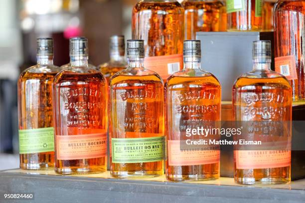 Bulleit on display at the Bulleit at Tribeca Film Festival lunch at Spring Studios on April 24, 2018 in New York City.