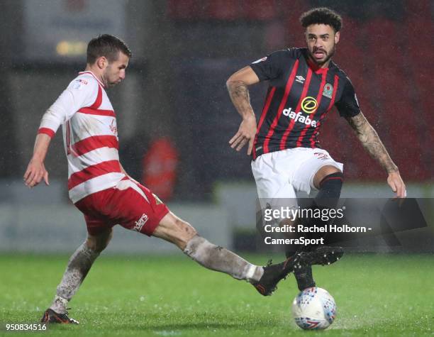 Blackburn Rovers' Derrick Williams during the Sky Bet League One match between Doncaster Rovers and Blackburn Rovers at Keepmoat Stadium on April 24,...