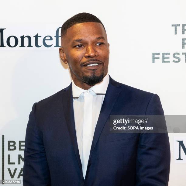 Jamie Foxx at the Tribeca Film Festival red carpet arrivals in New York City.