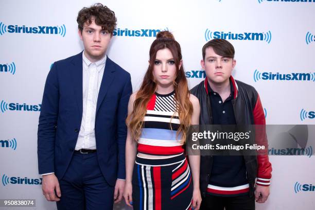 Noah, Sydney and Graham of Echosmith visit SiriusXM Studios on April 24, 2018 in New York City.