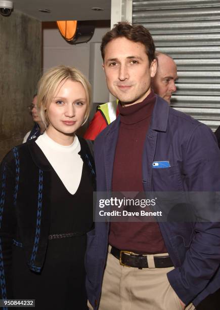 Emily Berrington and Ben Lloyd-Hughes attend the press night after party for "The Writer" at The Almeida Theatre on April 24, 2018 in London, England.