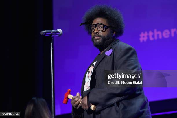 Questlove is honored at the Tribeca Disruptive Innovation Awards and luncheon sponsored by Bulleit Frontier Whiskey, during the 2018 Tribeca Film...