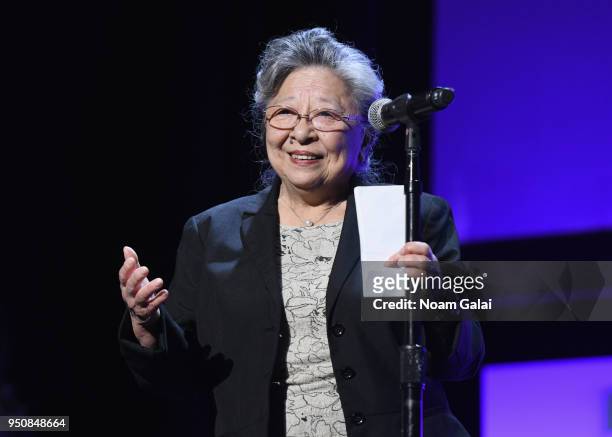 Koko Kondo is honored at the Tribeca Disruptive Innovation Awards and luncheon sponsored by Bulleit Frontier Whiskey, during the 2018 Tribeca Film...