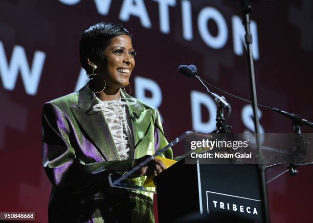 Tamron Hall hosts the Tribeca Disruptive Innovation Awards and luncheon sponsored by Bulleit Frontier Whiskey, during the 2018 Tribeca Film Festival...