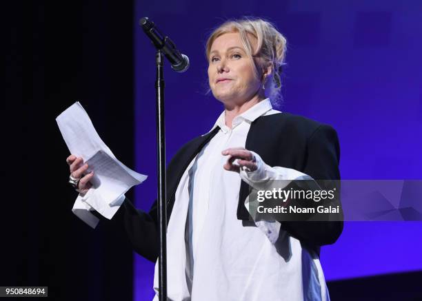 Deborra-Lee Furness is honored at the Tribeca Disruptive Innovation Awards and luncheon sponsored by Bulleit Frontier Whiskey, during the 2018...