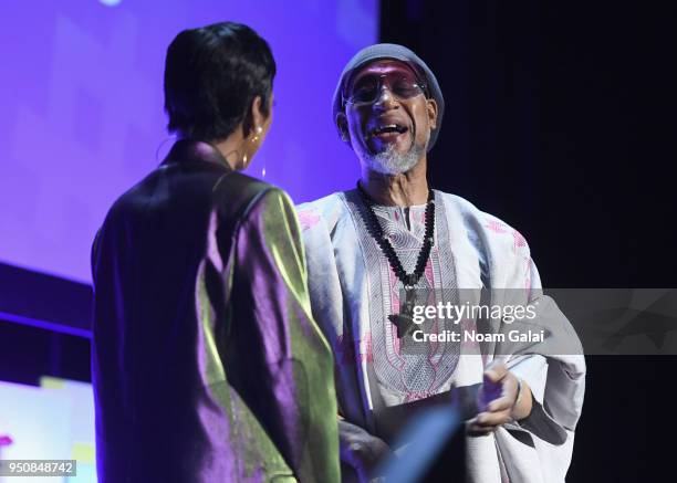 Kool Herc is honored at the Tribeca Disruptive Innovation Awards and luncheon sponsored by Bulleit Frontier Whiskey, during the 2018 Tribeca Film...