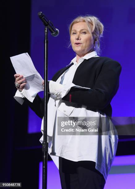 Deborra-Lee Furness is honored at the Tribeca Disruptive Innovation Awards and luncheon sponsored by Bulleit Frontier Whiskey, during the 2018...