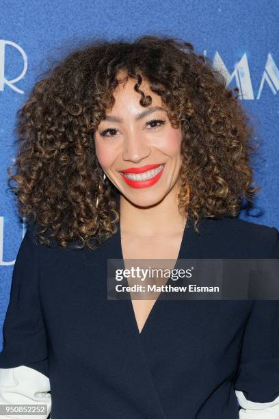 Actress Afra Hines attends the "Summer" Broadway Opening Night after party at New York Marriott Marquis Hotel on April 23, 2018 in New York City.