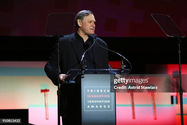 Chief Curator, TDIA co-founder, Tribeca Film Festival Craig Hatkoff speaks on stage at Tribeca Disruptive Innovation Awards - 2018 Tribeca Film...