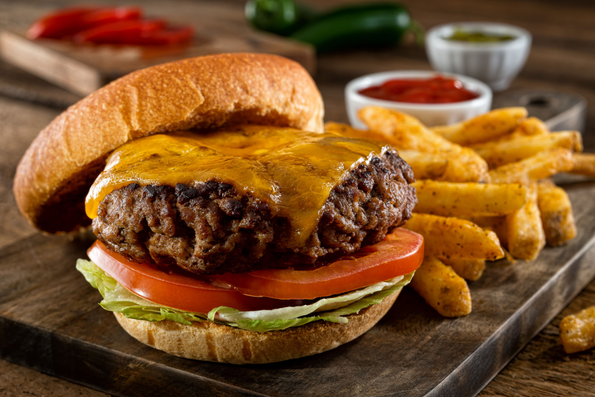 fries and burgers
