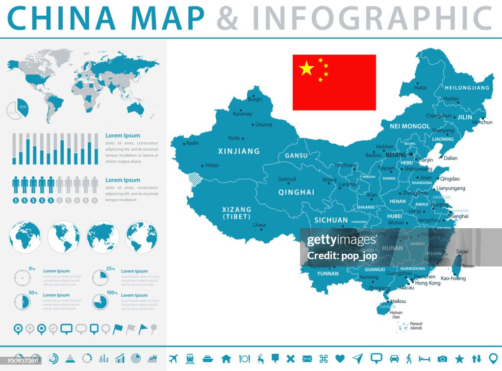 Karte von China - Infografik Vektor