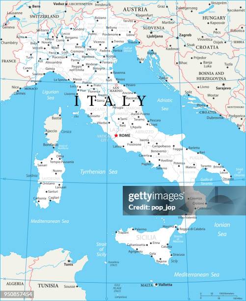 map of italy - vector - vatican city map stock illustrations