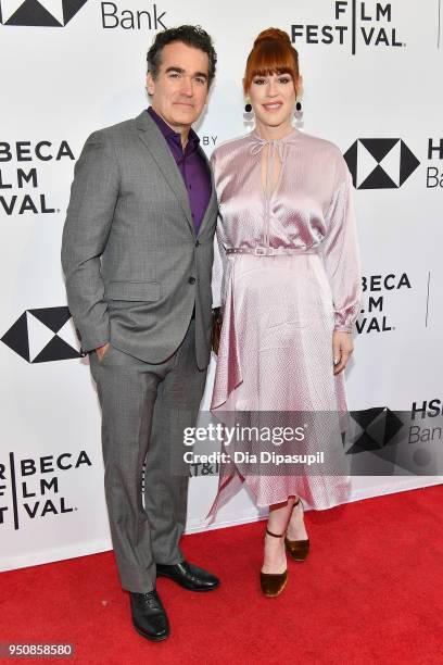 Brian d'Arcy James and Molly Ringwald attend the screening of "All These Small Moments" during the 2018 Tribeca Film Festival at SVA Theatre on April...