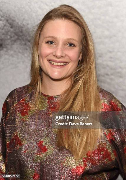 Romola Garai attends the press night after party for "The Writer" at The Almeida Theatre on April 24, 2018 in London, England.