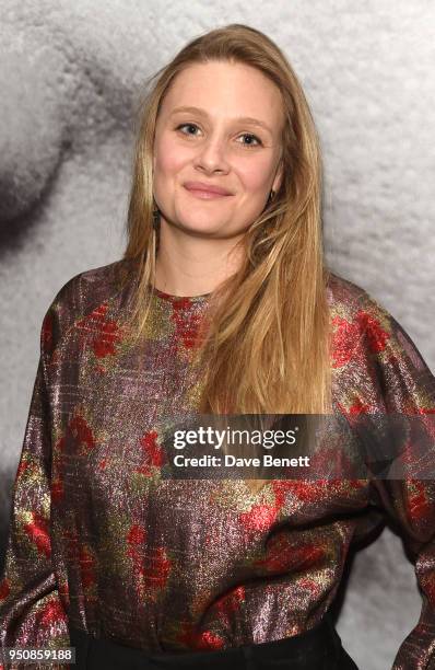 Romola Garai attends the press night after party for "The Writer" at The Almeida Theatre on April 24, 2018 in London, England.