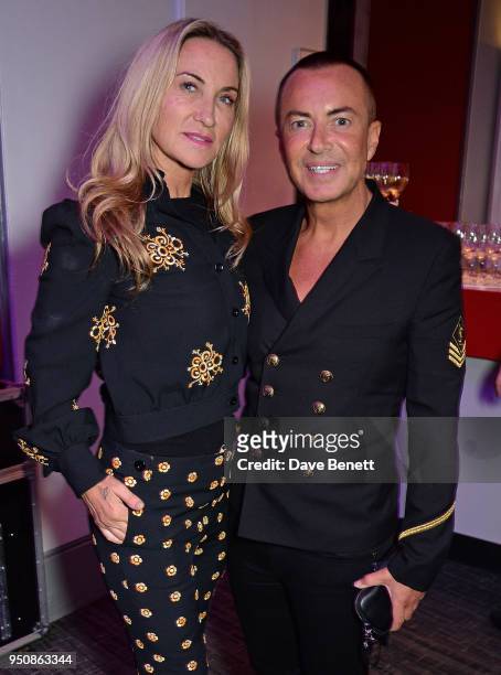 Meg Matthews and Julien Macdonald attend an after party following Sheridan Smith's performance at Royal Albert Hall on April 24, 2018 in London,...