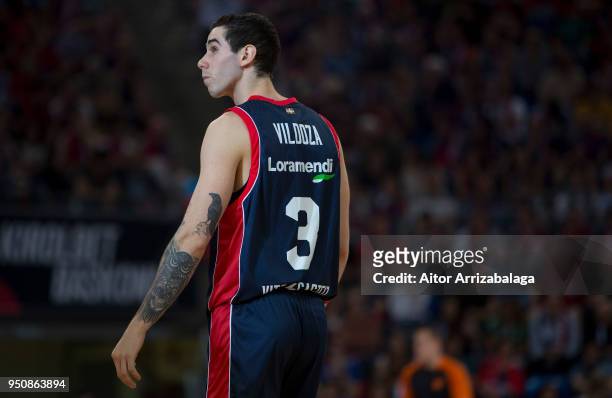 Luca Vildoza, #3 of Kirolbet Baskonia Vitoria Gasteiz in action during the Turkish Airlines Euroleague Play Offs Game 3 between Kirolbet Baskonia...