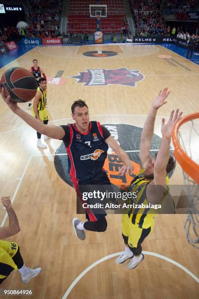 Johannes Voigtmann, #7 of Kirolbet Baskonia Vitoria Gasteiz in action during the Turkish Airlines Euroleague Play Offs Game 3 between Kirolbet...