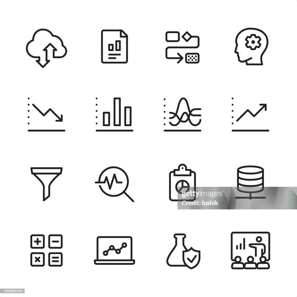 Datenanalyse - Gliederung-Icon-set