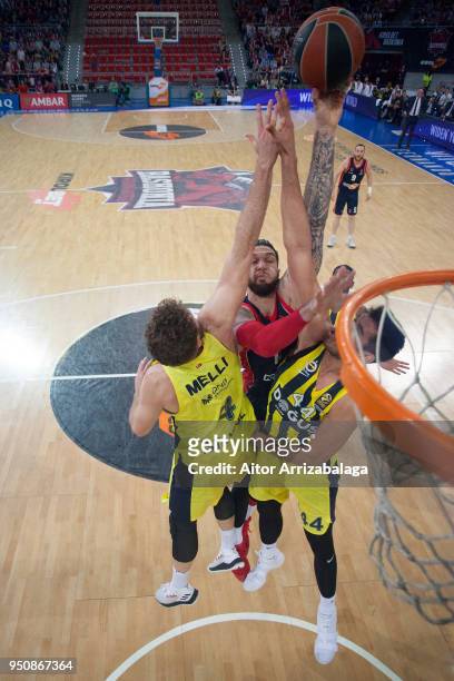 Vincent Poirier, #17 of Kirolbet Baskonia Vitoria Gasteiz in action during the Turkish Airlines Euroleague Play Offs Game 3 between Kirolbet Baskonia...