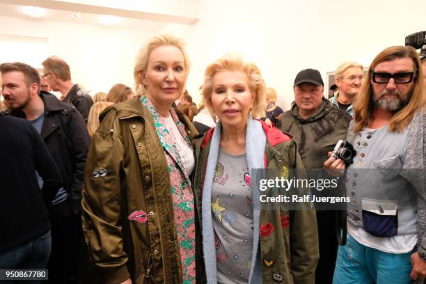 Ute Ohoven and her daughter Claudia Jerger attend the 'LACHAPELLE - Negative Currency' Exhibition Opening at Geuer und Geuer on April 24, 2018 in...