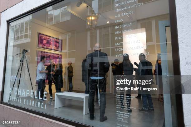 David LaChappelle attends his 'LACHAPELLE - Negative Currency' Exhibition Opening at Geuer und Geuer on April 24, 2018 in Duesseldorf, Germany. The...