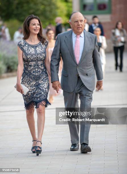 Esther Dona and Carlos Falco seen attending the Rosa Clara fashion show during Barcelona Bridal Week 2018 held at the Recinte Modernista de Sant Pau...