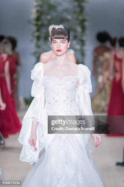 Moldes Walk at Samuel Cirnansck Runway at SPFW N45 Summer 2019 at Ibirapuera's Bienal Pavilion on April 23, 2018 in Sao Paulo, Brazil.