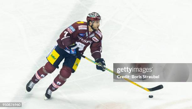 Frank Hoerdler of Eisbaeren Berlin in action during the DEL Playoff final match 6 between Eisbaeren Berlin and EHC Red Bull Muenchen at Mercedes-Benz...