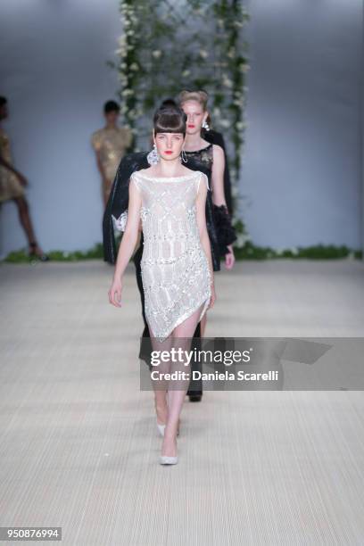 Moldes Walk at Samuel Cirnansck Runway at SPFW N45 Summer 2019 at Ibirapuera's Bienal Pavilion on April 23, 2018 in Sao Paulo, Brazil.