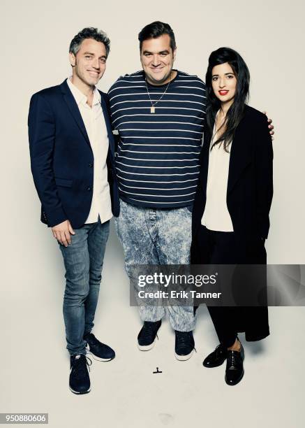 Yuval Shafferman, Ben Yosipovich and Dana Idisis of the film On The Spectrum poses for a portrait during the 2018 Tribeca Film Festival at Spring...