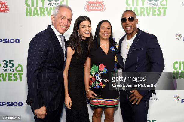 Geoffrey Zakarian, Margaret Zakarian, Aisha Atkins and Ja Rule attend City Harvest's 35th Anniversary Gala at Cipriani 42nd Street on April 24, 2018...