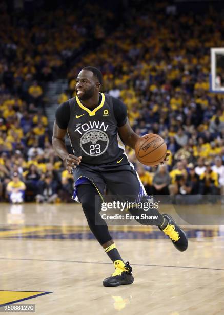 Draymond Green of the Golden State Warriors in action against the San Antonio Spurs during Game 2 of Round 1 of the 2018 NBA Playoffs at ORACLE Arena...