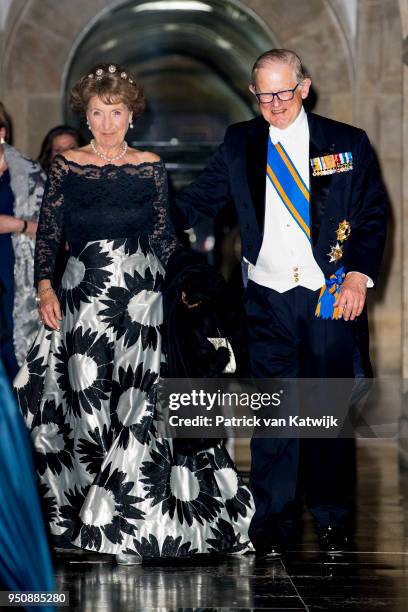 Princess Margriet of The Netherlands and her husband Pieter van Vollenhoven leave the Royal Palace Amsterdam after the Gala diner for the Corps...