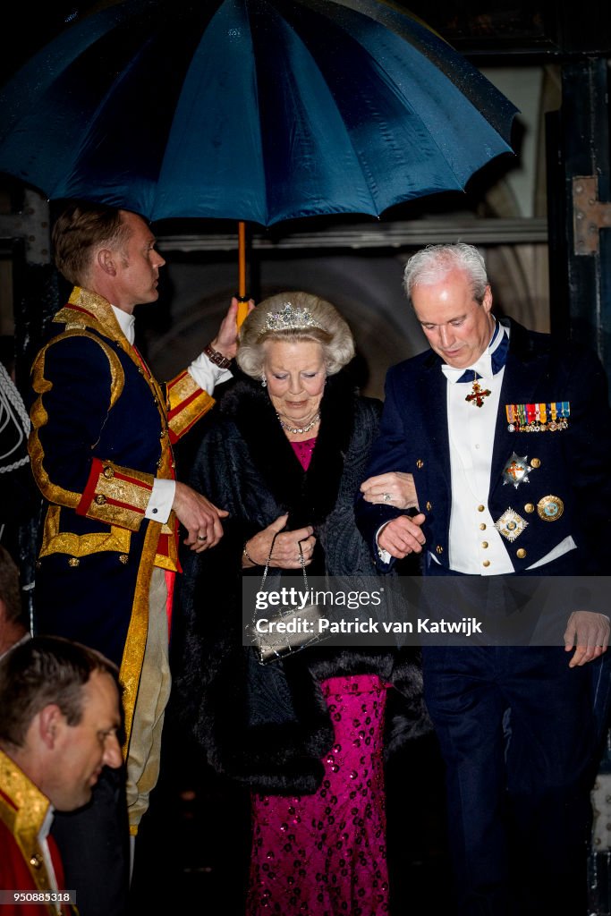 Dutch royals at gala diner Corps diplomatique at royal palace Amsterdam