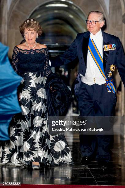 Princess Margriet of The Netherlands and her husband Pieter van Vollenhoven leave the Royal Palace Amsterdam after the Gala diner for the Corps...