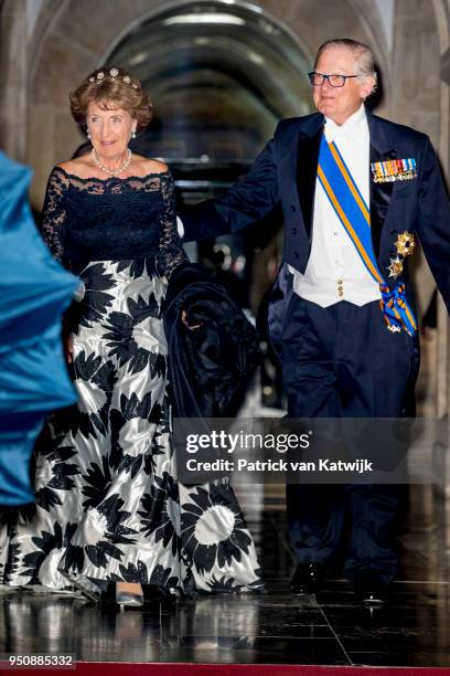 Princess Margriet of The Netherlands and her husband Pieter van Vollenhoven leave the Royal Palace Amsterdam after the Gala diner for the Corps...