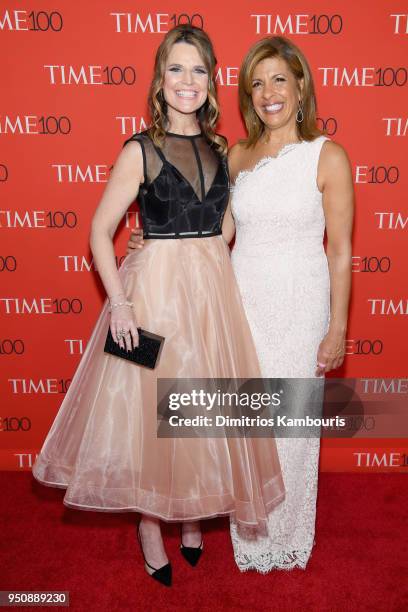 Television hosts Savannah Guthrie and Hoda Kotb attend the 2018 Time 100 Gala at Jazz at Lincoln Center on April 24, 2018 in New York City.