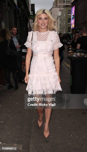 Ashley James is seen attending Barefoot House of Sole party in Soho on April 24, 2018 in London, England.