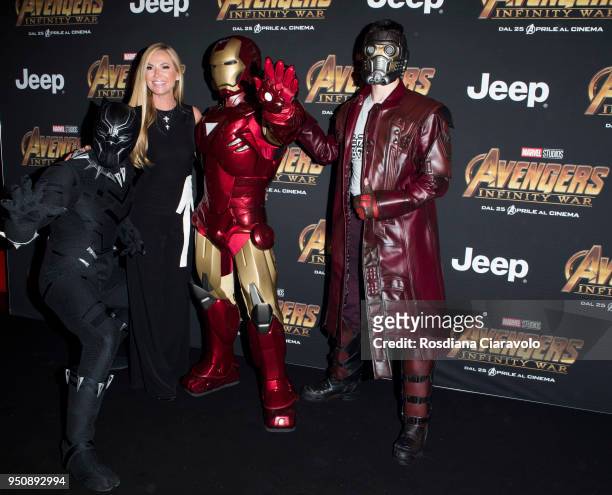Federica Panicucci attends 'Avengers: Infinity War' photocall on April 24, 2018 in Milan, Italy.