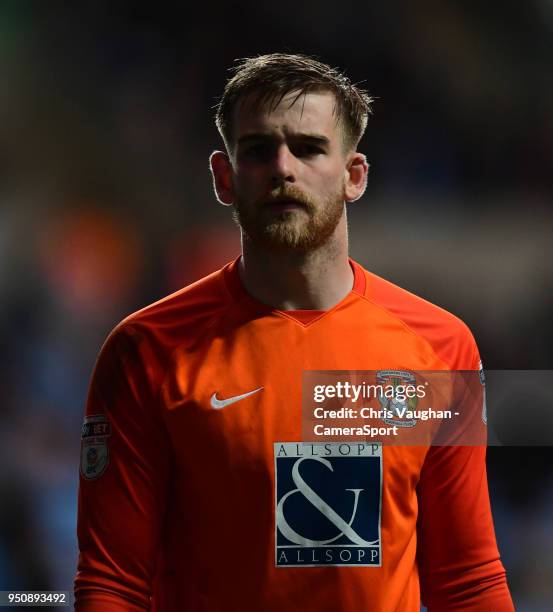 Coventry City's Lee Burge during the Sky Bet League Two match between Coventry City and Lincoln City at Ricoh Arena on March 3, 2018 in Coventry,...