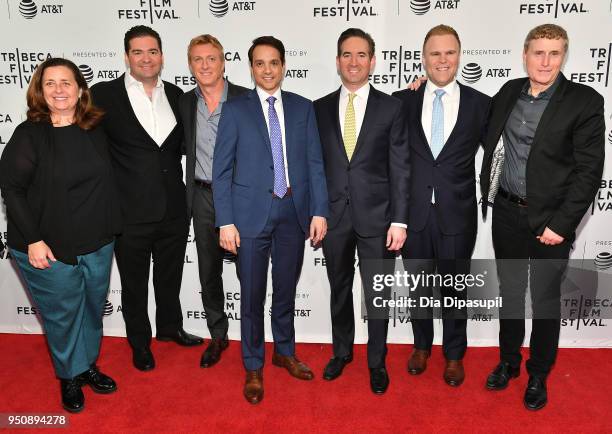 Susanne Daniels, Jon Hurwitz, William Zabka, Ralph Macchio, Hayden Schlossberg and Josh Heald and Jeff Frost attend the screening of "Cobra Kai"...