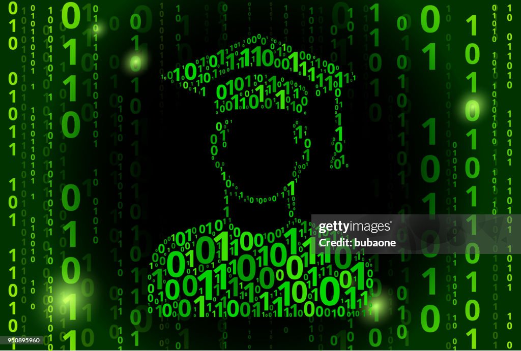 Code Portrait High Resolution Graduating Mans Face Portrait Binary Code Vector Pattern Background ...