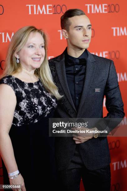 Olympian Adam Rippon and mother, Kelly Rippon attend the 2018 Time 100 Gala at Jazz at Lincoln Center on April 24, 2018 in New York City.