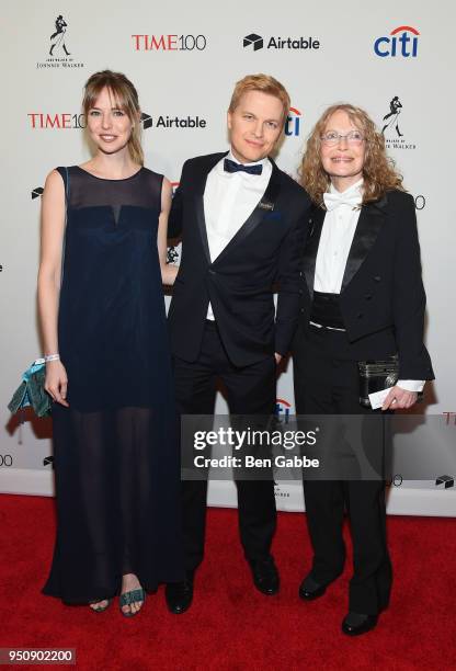 Emily Nestor, Ronan Farrow and Mia Farrow attend the 2018 Time 100 Gala at Jazz at Lincoln Center on April 24, 2018 in New York City.